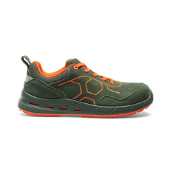 SZ400V NORAD VERDE/ARANCIO Calzatura bassa in pelle scamosciata S1PS FO SR ESD DPI 2a CategoriaUNI EN ISO 20345