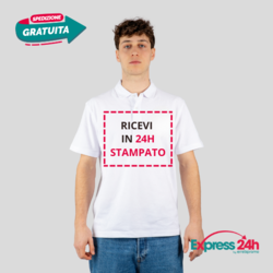 Maglietta Polo uomo personalizzata con Stampa e ricamo in 24 ore