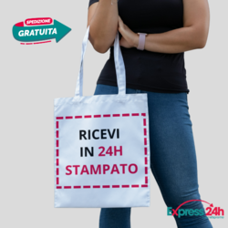 Shopper borsa manici in 100% cotone Stampata Spedita in 24 ore
