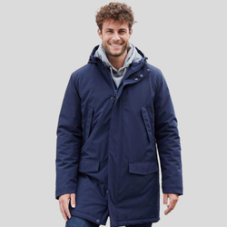 JN1176 James & Nicholson Parka Uomo imbottito con cappuccio 100% poliestere riciclato