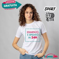 SPW100 T-shirt Donna Sportiva Tessuto tecnico traspirante Stampata e Spedita in 24 ore