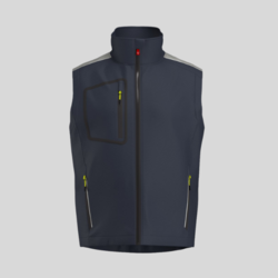 Stream Pad Vest Gilet soft-shell imbottito idrorepellente antivento con bande retroriflettente su spalle 78% nylon 22% elastan 330gr