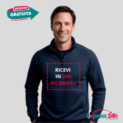 24H - Felpa personalizzata da lavoro in 24 ore con zip corta