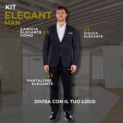 KIT ELEGANT MEN Divisa Ufficio Uomo con Camicia, Giacca e Pantalone eleganti