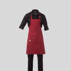 BISTROT Payper Grembiule unisex con pettorina regolabile con fibbia 58% cotone twill 42% elastomultiestere