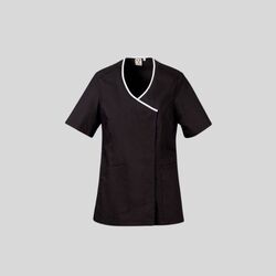 AGATE LADY Payper Camice da donna a manica corta scollo a V con bordo in colore a contrasto 58% cotone 14% poliestere 28% elastomultiestere 125gr