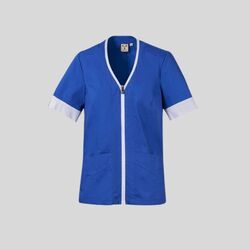 GIADA LADY Payper Camice da donna bicolore a manica corta con chiusura con zip  58% cotone popeline + 14 % POLIESTERE+ 28% ELASTOMULTIESTERE 