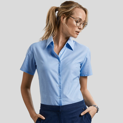R933F Russell Camicia donna maniche corte oxford Easy-Care 70% cotone/30% poliestere