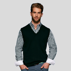 JN657 James & Nicholson Gilet uomo scollo a V in maglia 100%cotone