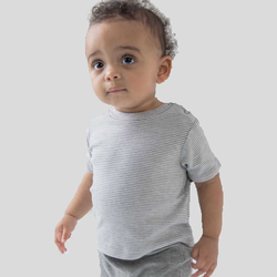 BZ45 Babybugz T-shirt baby manica corta tessuto a righe 100% cotone organico