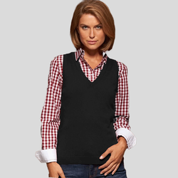 JN656 James & Nicholson Gilet donna scollo a V in maglia 100%cotone