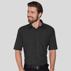 JN680 James & Nicholson Camicia uomo con taschino maniche corte tessuto easy-care 65% poliestere, 35% cotone
