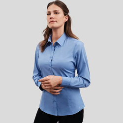 JN677 James & Nicholson Camicia donna maniche lunghe tessuto easy-care in 20 colori