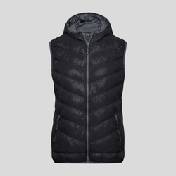 JN1061 James&Nicholson Gilet donna con cappuccio imbottitura 100% piuma d'oca