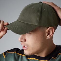B59 Beechfield Cappellino a 6 pannelli chiusura con fibbia e occhiello satinato 100% cotone twill