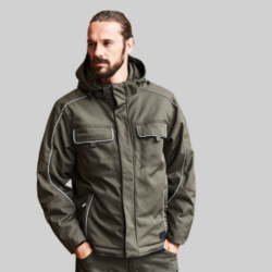 JN886 James&Nicholson Softshell imbottito invernale con cappuccio e dettagli riflettenti